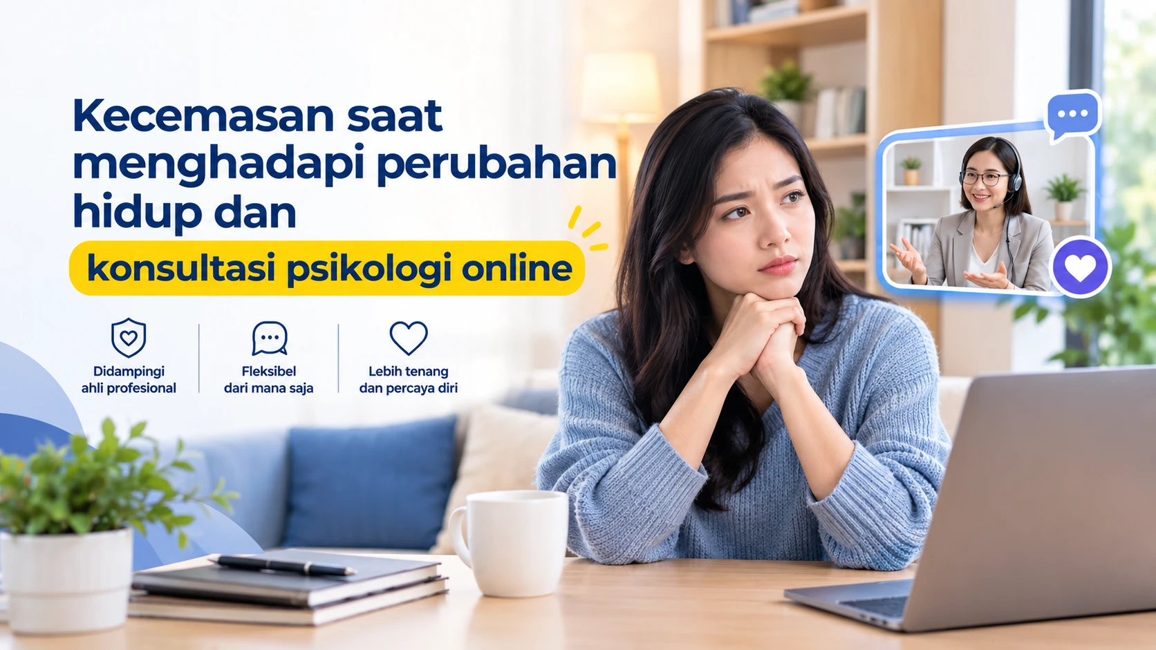 Solusi Mengatasi Kecemasan Saat Menghadapi Perubahan Hidup Melalui Konsultasi Psikologi Online