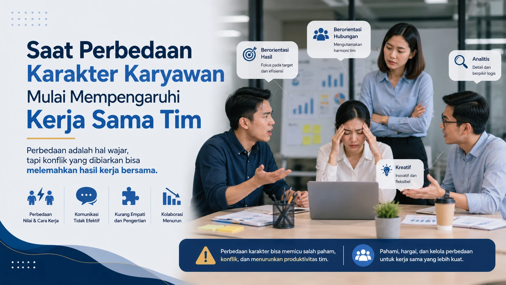Bagaimana Perbedaan Karakter Karyawan Mulai Mempengaruhi Kerja Sama Tim?