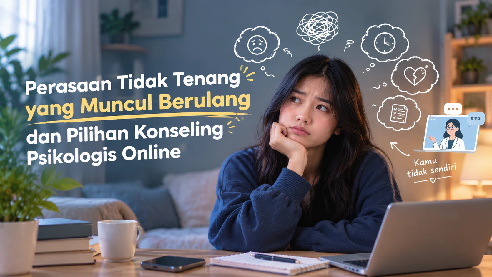 Mengapa Perasaan Tidak Tenang Muncul Berulang? Pilihan Konseling Psikologis Online Solutif