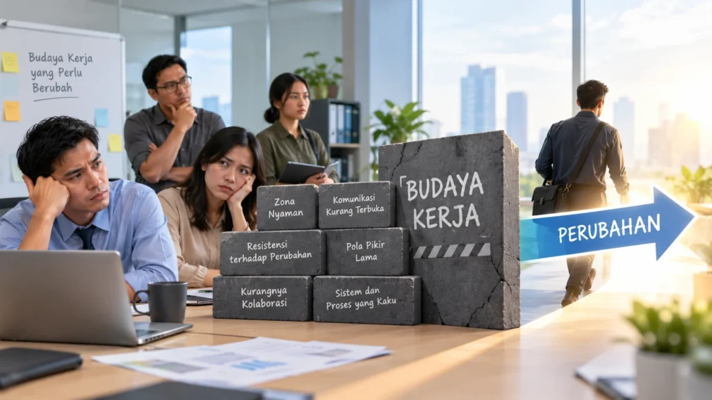 Budaya Kerja yang Menghambat Perubahan Organisasi: Akar Masalah & Solusi Transformasi Strategis